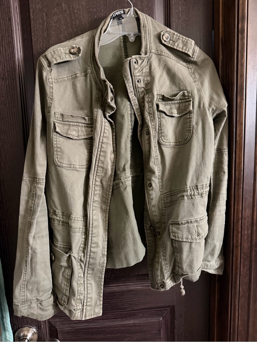 Express Olive Utility Military Field Jacket
